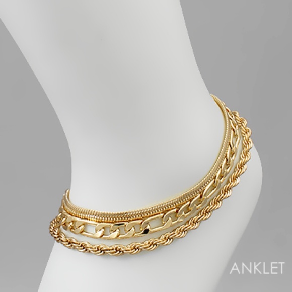 Multi Chain Anklet Set